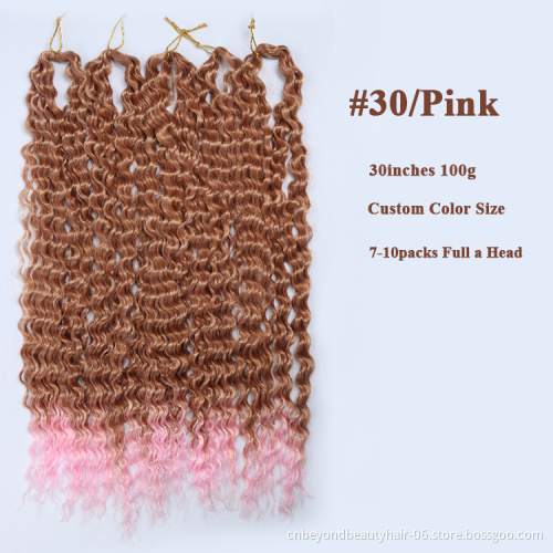 Synthetic Long Curly Braiding Hair  24inch 30inch 36inch Blonde Pink Brown Water Wave Crochet Wavy Braiding Hair